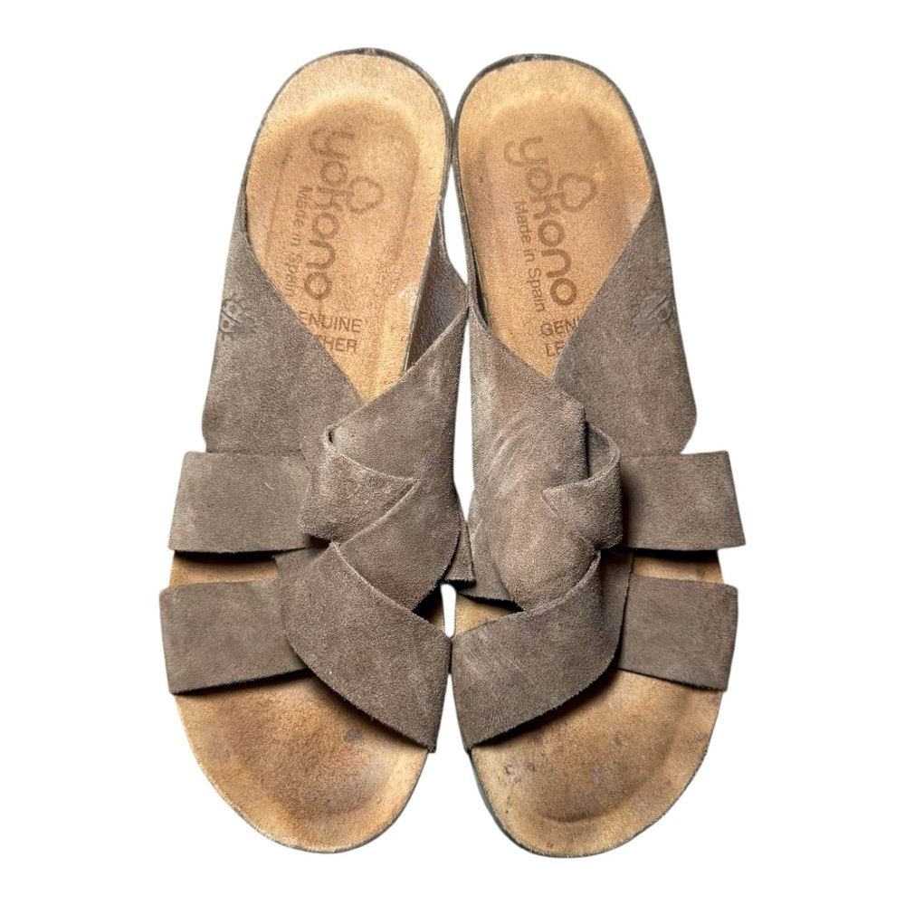 Yokono Taupe Suede Slide Sandals - Comfortable Women's Sandals